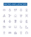 Micro-influencers line icons signs set. Design collection of Micro influencers, Social media, Influencers, Creators