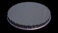 Metalens. Array of small lenses mounted on disk wafer. 3d render illustration view 5