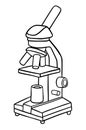 Vector line illustration of microscope. doodle style Royalty Free Stock Photo