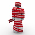 Micro-Managed Worker Employee Red Tape Immobilized 3d Illustration Royalty Free Stock Photo