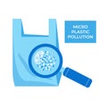 Micro plastic pollution concept. Microplastic in water. Vector illustration. Royalty Free Stock Photo