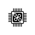 Micro Processor, Chip Circuit Flat Vector Icon