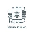 Micro scheme,ai,artificial intelligence vector line icon, linear concept, outline sign, symbol