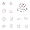 micro scheme in hand icon. Electronics icons universal set for web and mobile Royalty Free Stock Photo