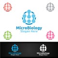 Micro Science and Research Lab Logo for Microbiology, Biotechnology, Chemistry, or Education Design