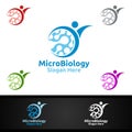 Micro Science and Research Lab Logo for Microbiology, Biotechnology, Chemistry, or Education Design