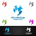 Micro Science and Research Lab Logo for Microbiology, Biotechnology, Chemistry, or Education Design