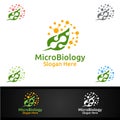 Micro Science and Research Lab Logo for Microbiology, Biotechnology, Chemistry, or Education Design