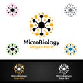 Micro Science and Research Lab Logo for Microbiology, Biotechnology, Chemistry, or Education Design