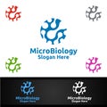 Micro Science and Research Lab Logo for Microbiology, Biotechnology, Chemistry, or Education Design