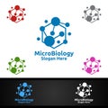 Micro Science and Research Lab Logo for Microbiology, Biotechnology, Chemistry, or Education Design