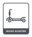 micro scooter icon in trendy design style. micro scooter icon isolated on white background. micro scooter vector icon simple and