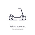 micro scooter outline icon. isolated line vector illustration from transport-aytan collection. editable thin stroke micro scooter