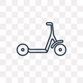 Micro scooter vector icon isolated on transparent background, li