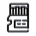 Micro sd card digital data storage technology icon Royalty Free Stock Photo