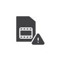 Micro SD card warning notification vector icon Royalty Free Stock Photo