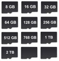 Micro SD cards in all capacities