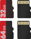 Micro SD cards. front and back view Royalty Free Stock Photo