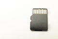 Micro SD memory card adapter on a white background. close-up, top view Royalty Free Stock Photo