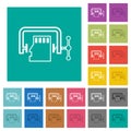 Micro sd memory card compress outline square flat multi colored icons Royalty Free Stock Photo