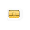 Micro sim card vector illustration. Chip mobile symbol. Isolated on white background