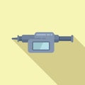 Micro tool measurement icon flat vector. Digital micrometer Royalty Free Stock Photo