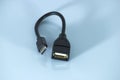 Micro USB-C Male USB Female OTG Adapting Cable Royalty Free Stock Photo