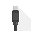 Micro USB cable vector isolated. Computer device, connection Royalty Free Stock Photo