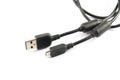 Micro usb cable on white background Royalty Free Stock Photo
