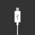 Micro USB cables. Vector illustration, flat design Royalty Free Stock Photo
