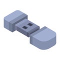 Micro usb flash icon, isometric style