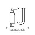Micro USB output linear manual label icon