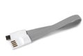 Micro usb to usb cable plug of gray color isolated on white background, for charging or transferring data from mobile device Royalty Free Stock Photo