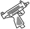 Micro Uzi Submachine Gun Vector Illustration