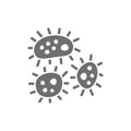 Microbe, bacteria grey icon. Isolated on white background