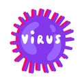 Microbe, bacterium icon isolated on white. Corona Virus. Virion of Coronavirus. 2019-nCoV. The virus that caused epidemic of Royalty Free Stock Photo