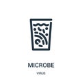 microbe icon vector from virus collection. Thin line microbe outline icon vector illustration