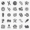 Microbe icons set on background for graphic and web design. Simple illustration. Internet concept symbol for website Royalty Free Stock Photo