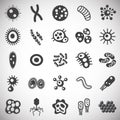 Microbe icons set on background for graphic and web design. Simple illustration. Internet concept symbol for website Royalty Free Stock Photo