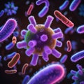 Microbe inspection, bacteria under microscope, scientific research, microscopic organisms