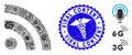 Outbreak Collage Rss Icon with Caduceus Distress Viral Content Stamp Royalty Free Stock Photo