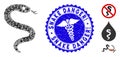 Microbe Mosaic Snake Icon with Doctor Scratched Snake Danger! Seal Royalty Free Stock Photo