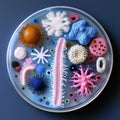 Microbe: tiny organism, bacterial cell, invisible entity, single germ, microscopic life, unicellular being, minuscule Royalty Free Stock Photo
