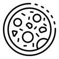 Microbe under microscope icon, outline style