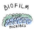 Microbes in biofilm with mucus