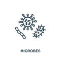 Microbes icon. Line style element from hygiene collection. Thin Microbes icon for web design and infographics Royalty Free Stock Photo