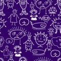 Microbes seamless pattern. Royalty Free Stock Photo