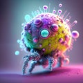 Microbes and viruses under the microscope Royalty Free Stock Photo