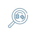 Microbial analysis line icon concept. Microbial analysis flat vector symbol, sign, outline illustration.