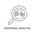 Microbial analysis vector line icon, linear concept, outline sign, symbol